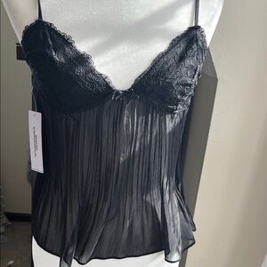 Princess Polly Black Lace Tank Top